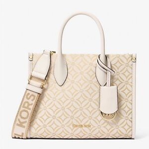 Michael Kors Mirella Small Metallic Logo Jacquard Crossbody Bag